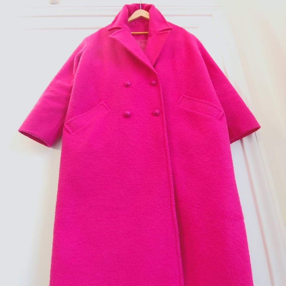 Fuchsia Pink Oversized Coat, Sz L / 12
